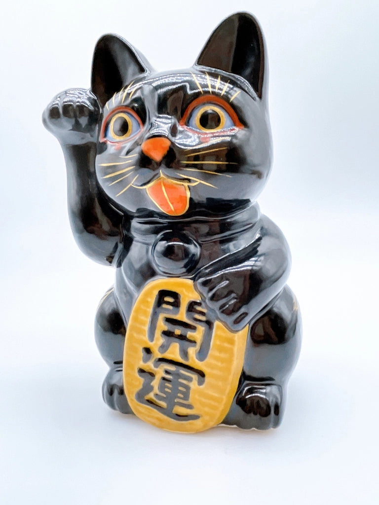 日本清水燒招財貓  黒地 伊藤若冲 虎
