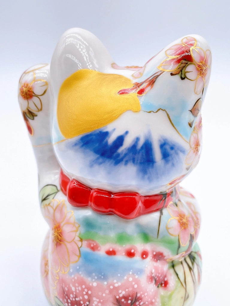 日本清水燒招財貓 富士櫻