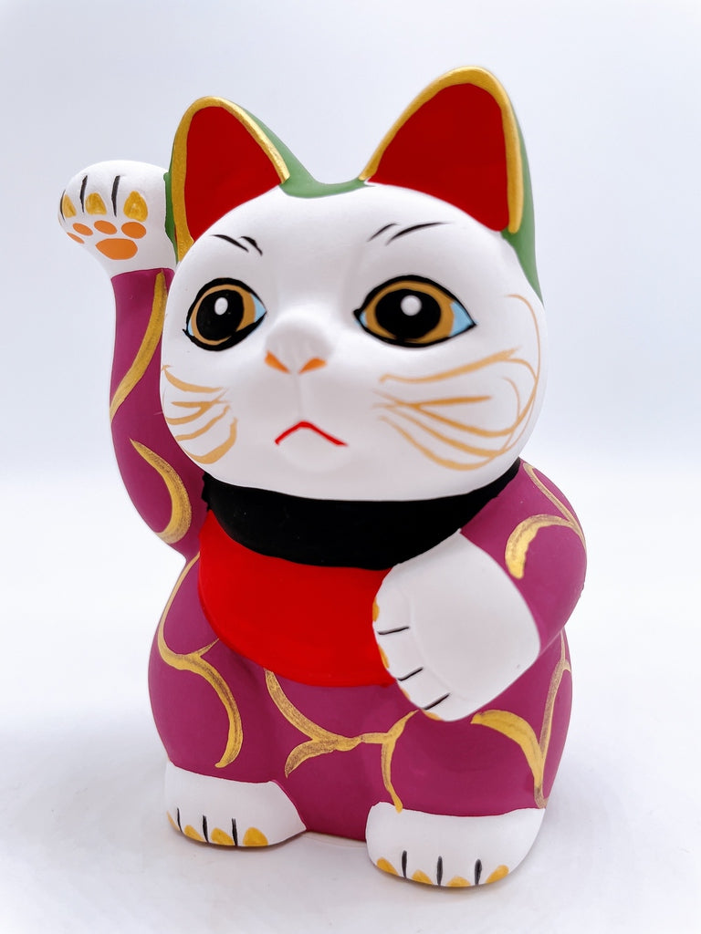日本唐草千万两招财猫紫色