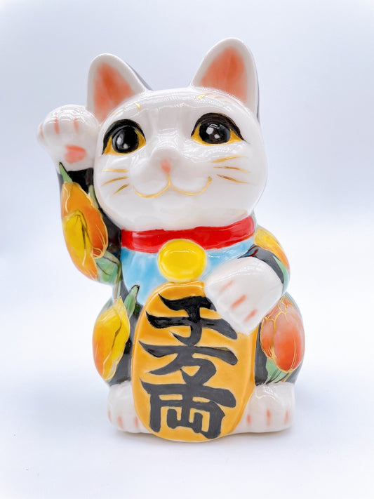 日本清水燒招財貓 鬱金香