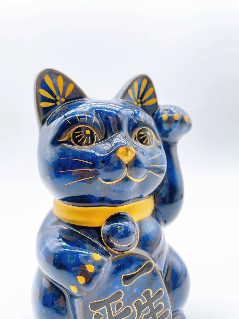 日本清水烧招财猫青墨一生平安