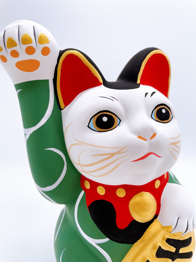 日本唐草千万两招财猫绿色