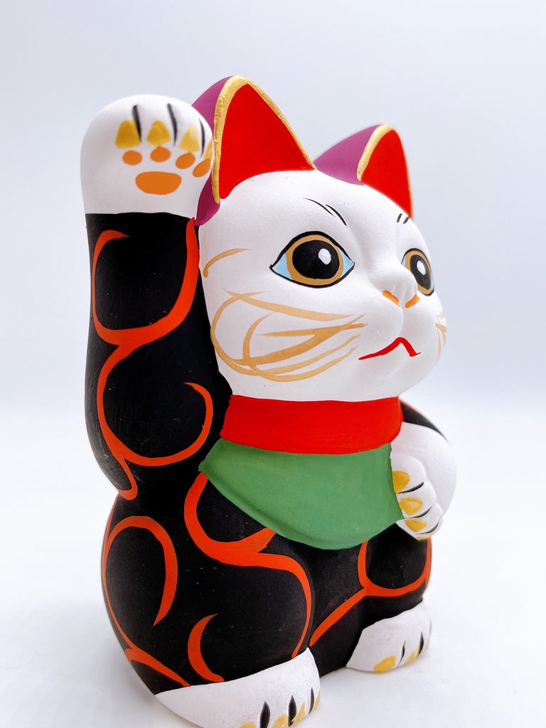 日本唐草千万两招财猫黑色