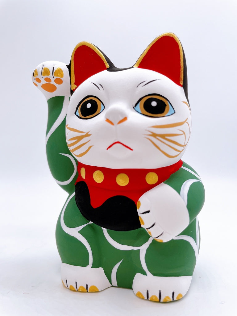 日本唐草千万两招财猫绿色