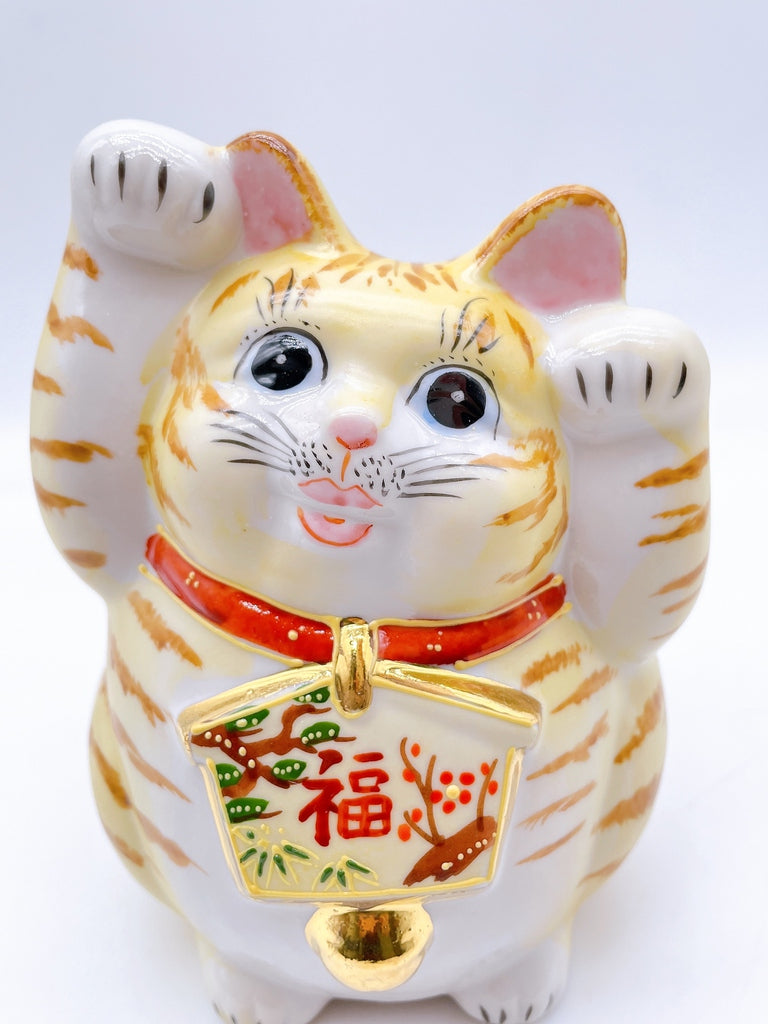 日本九谷燒招財貓 繪馬粉紅