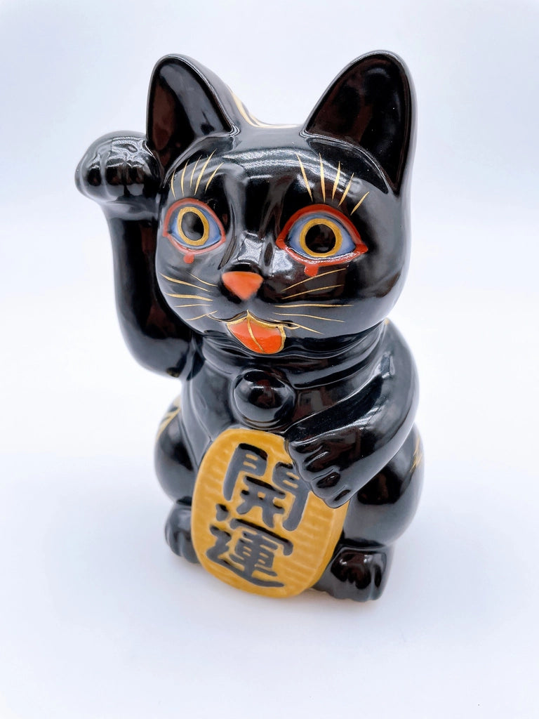 日本清水燒招財貓  黒地 伊藤若冲 虎