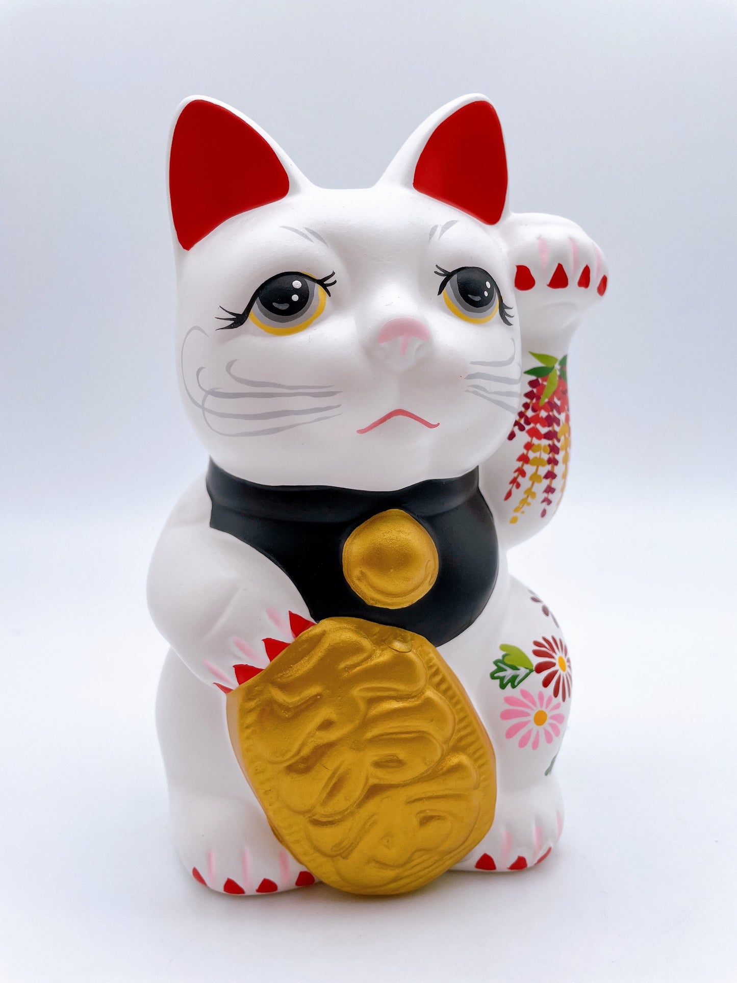 日本七彩福小判招財貓 白銀