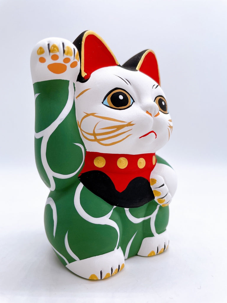 日本唐草千万两招财猫绿色