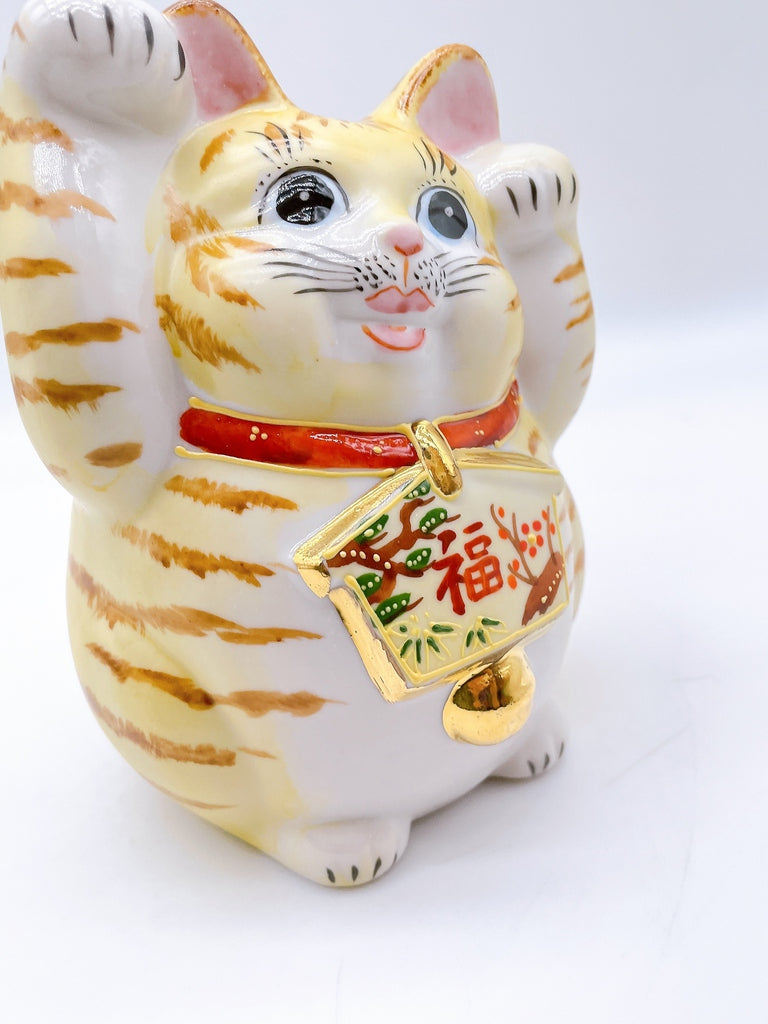 日本九谷燒招財貓 繪馬粉紅