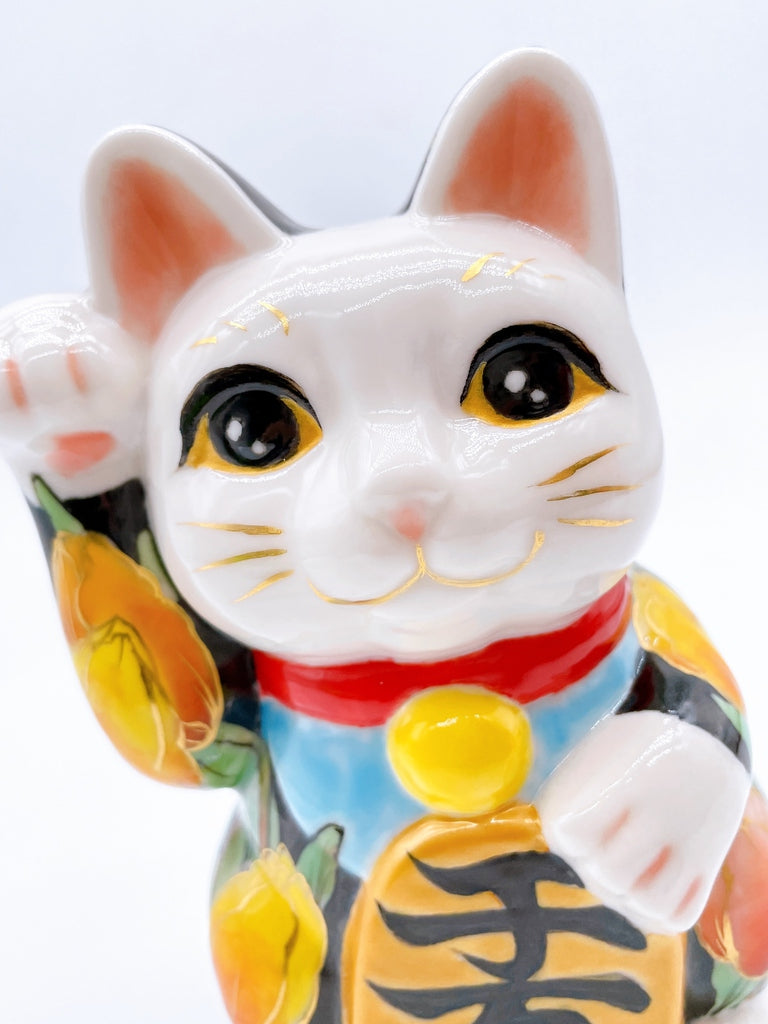 日本清水烧招财猫郁金香
