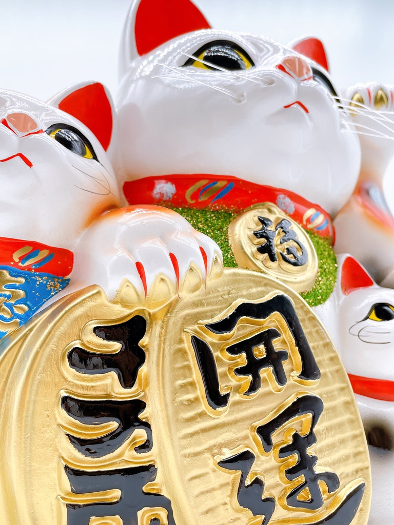 日本常滑千萬兩三匹貓招財貓8号