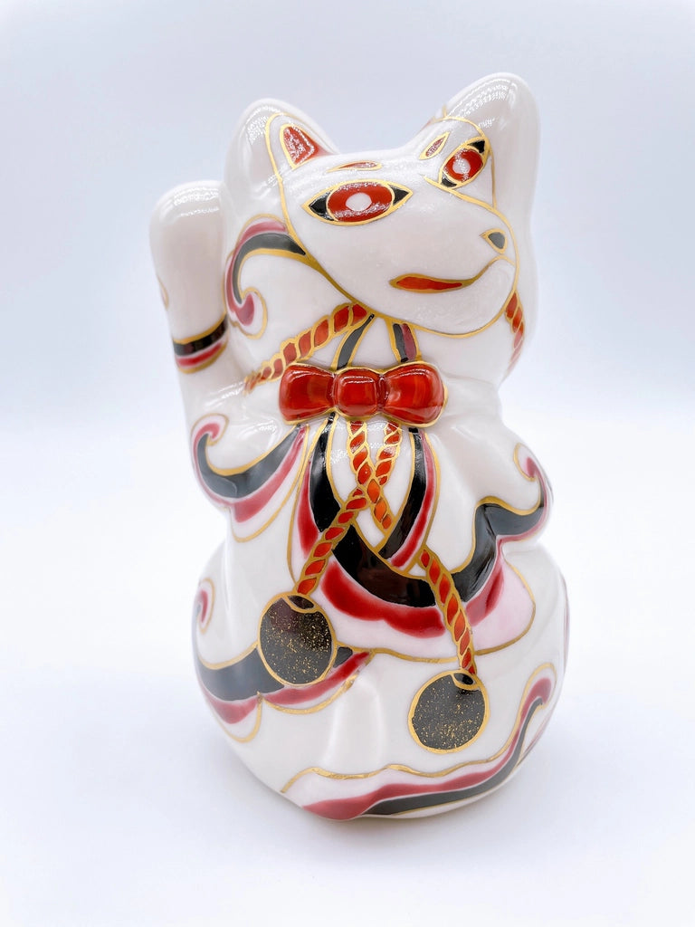 日本清水燒招財貓 白狐