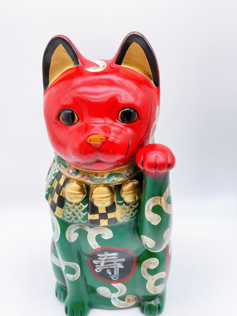 日本大正唐草招财猫.复刻版特大