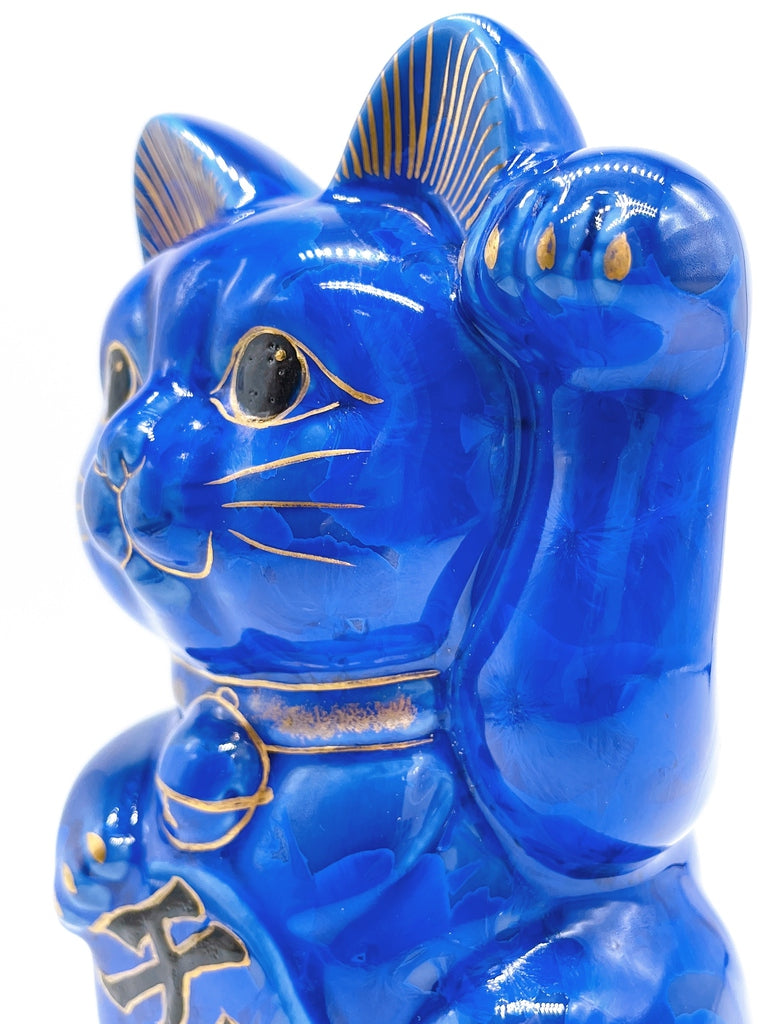 日本清水烧招财猫花结晶琉璃