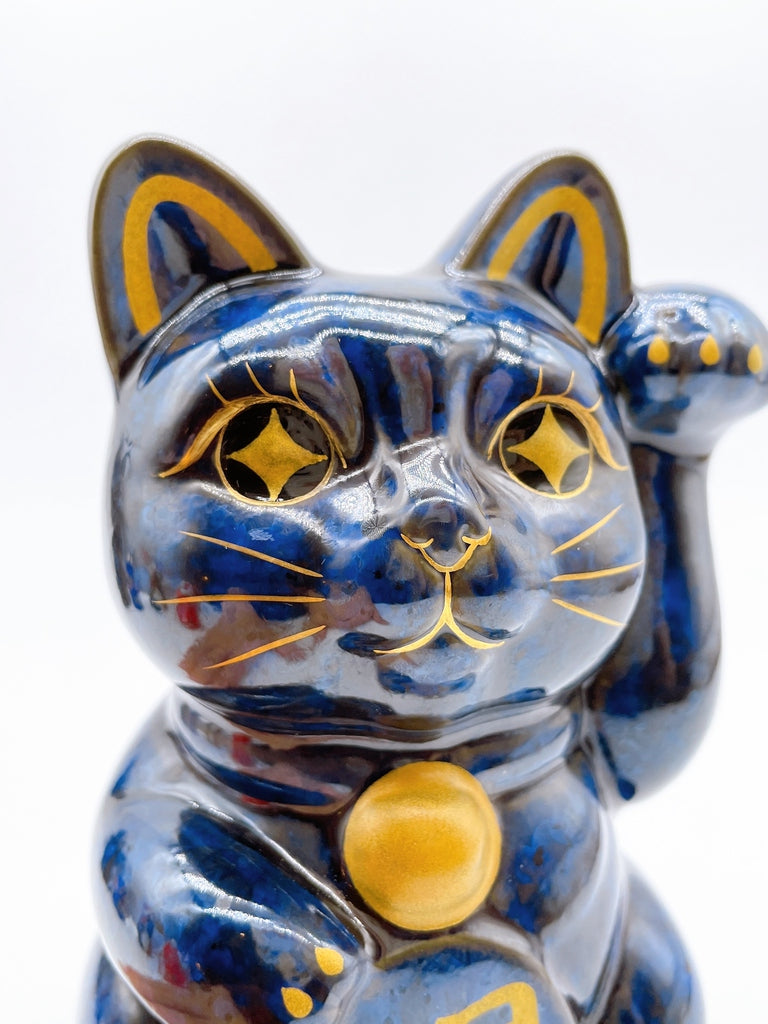 日本清水烧招财猫青墨见钱开眼
