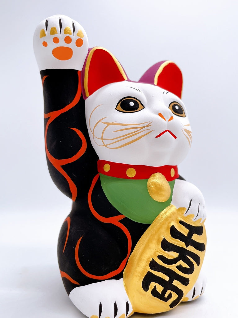 日本唐草千万两招财猫黑色